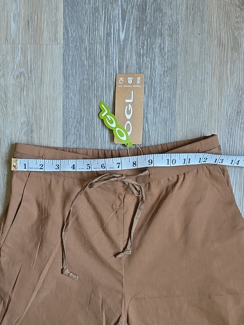 OGL Wide Leg Drawstring Pants — Brown - Picture 6 of 16